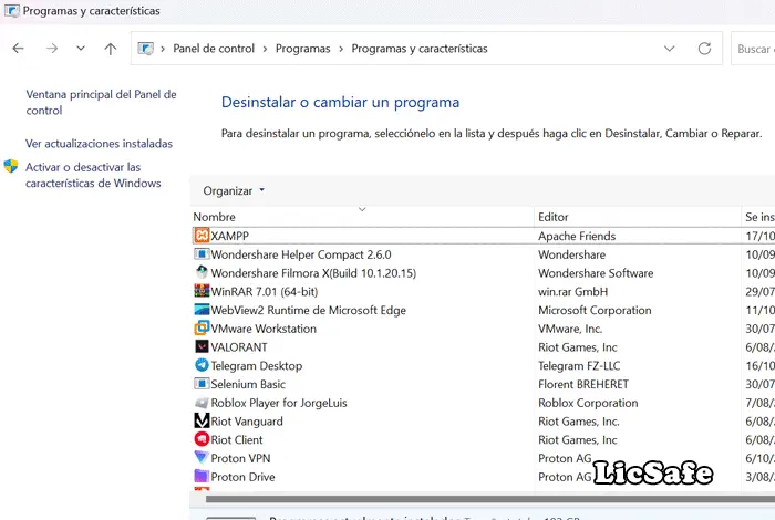 Optimizar Windows 11 Desinstalar programas panel de control