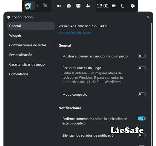 atajo Windows + G