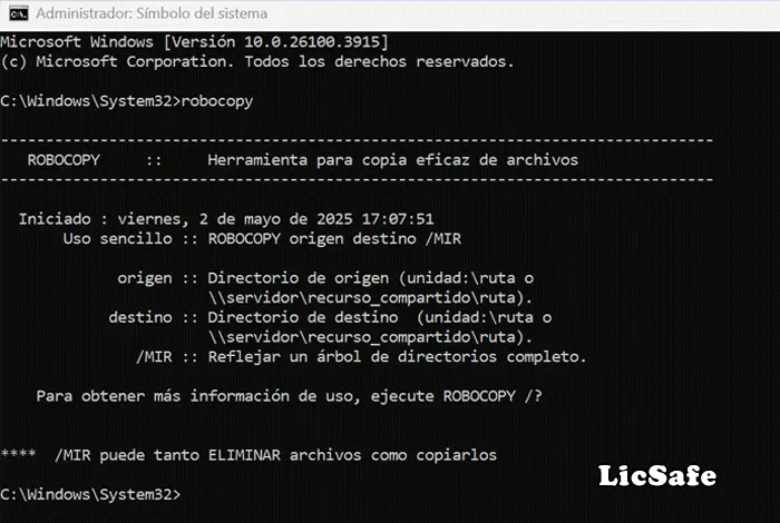 comando robocopy