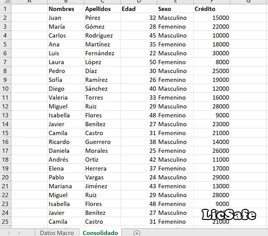 Resultado macro unir excel con encabezados
