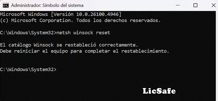 WINSOCK RESET