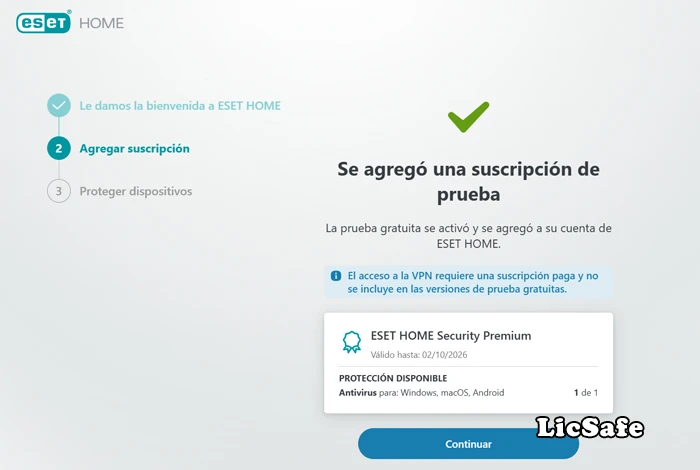 Suscripción agregada correctamente de 30 días